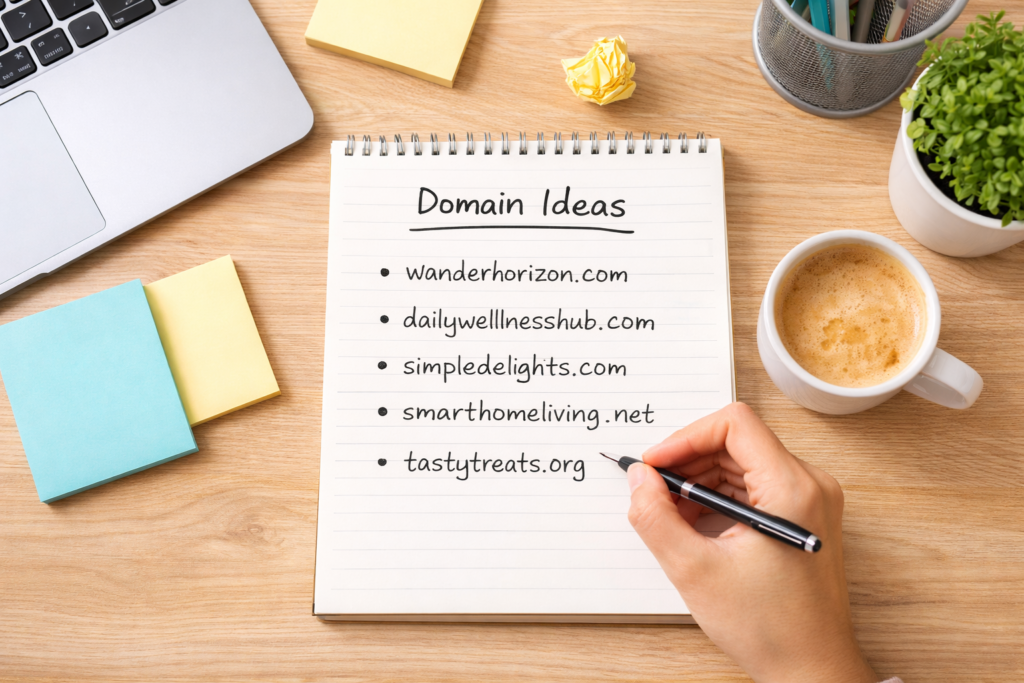 brainstorming domain names for a new website