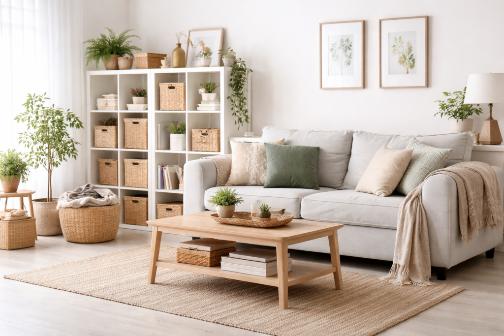 home organization tips for a clutter-free living room