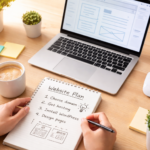 how to start a website planning at desk