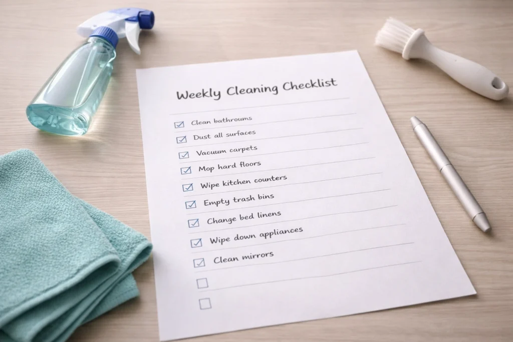 weekly cleaning checklist