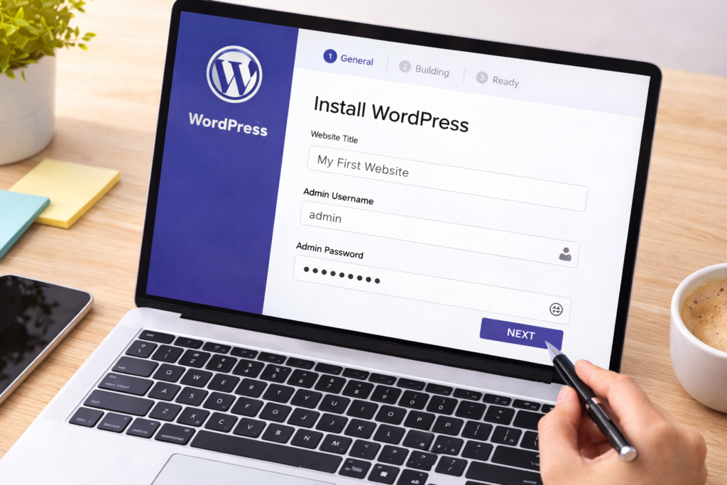 how to start a website with WordPress installation